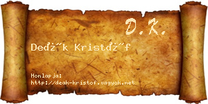 Deák Kristóf névjegykártya