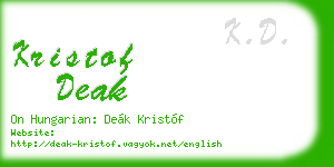 kristof deak business card