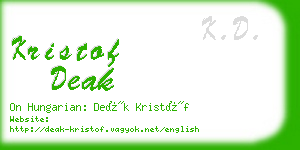 kristof deak business card